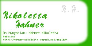 nikoletta hahner business card